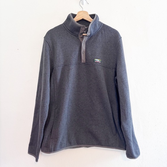 LL Bean Blue Gray Pullover Sweater Fleece Size Tall Large EUC - Picture 1 of 8